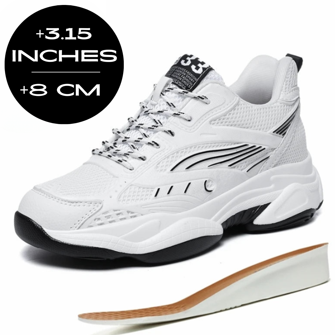 FUQIAO Şık Erkek Boy Uzatan Nefes Alan Hafif Günlük Sneaker Ayakkabı