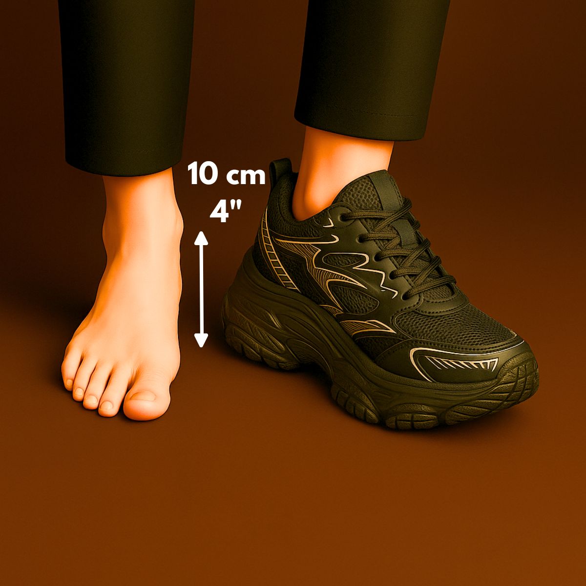 Starr 10cm Gizli Topuklu Rahat Şık Unisex Yükseltici Spor Ayakkabı