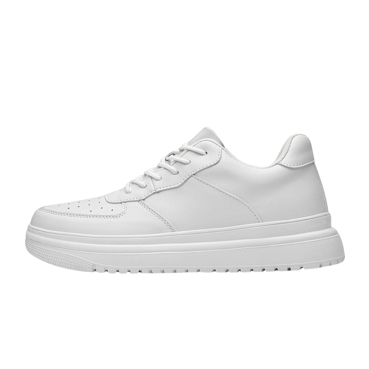 Ascendo Gizli Topuklu Beyaz Siyah Unisex Konforlu Şık Yükseklik Artırıcı Spor Ayakkabı